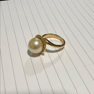 Vintage 14k GE Gold Pearl Statement Ring